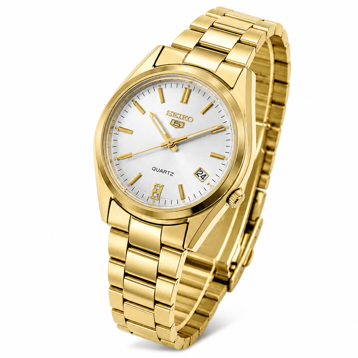 SEIKO Quartz Gold Élégance Blanc