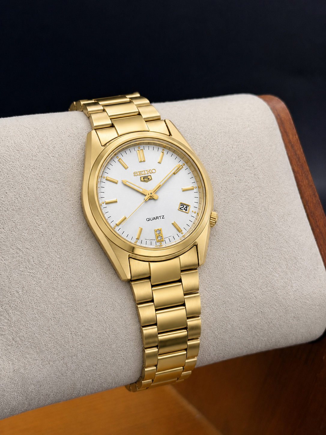 SEIKO Quartz Gold Élégance Blanc