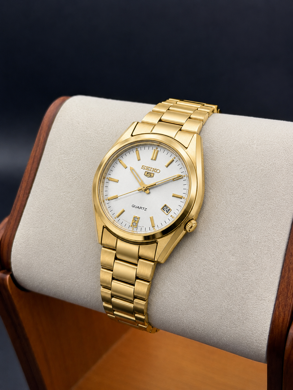 SEIKO Quartz Gold Élégance Blanc