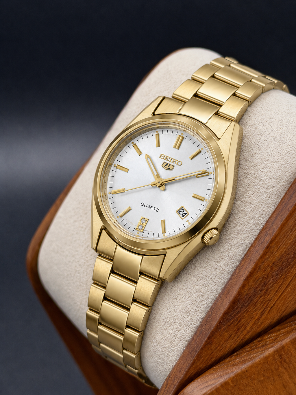 SEIKO Quartz Gold Élégance Blanc