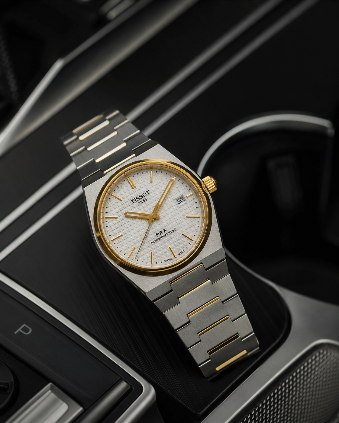 Tissot PRX Powermatic 80 Blanc Bicolore Or