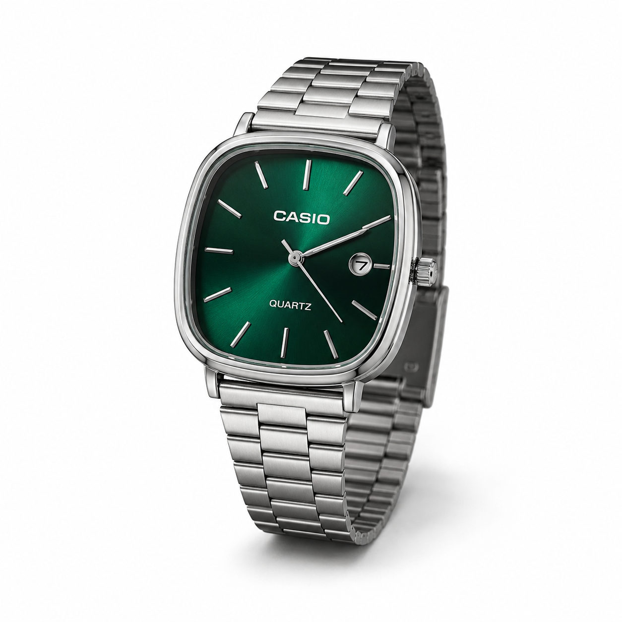 Casio Square Heritage Vert Acier