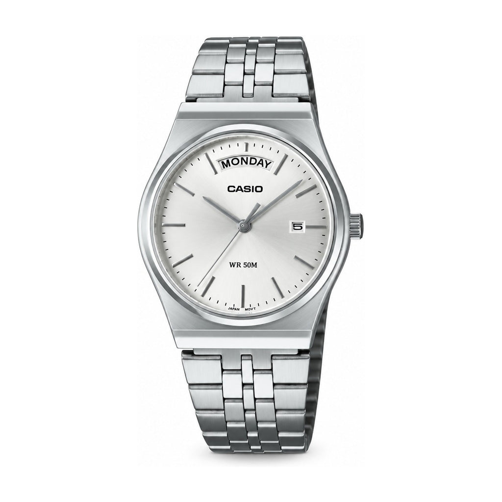 Casio Day-Date — Argent acier