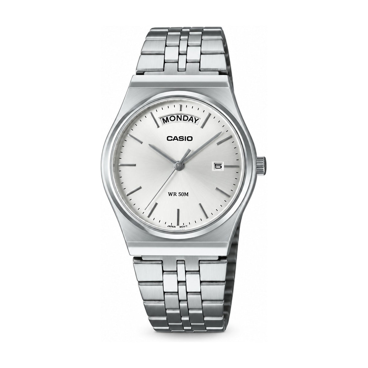 Casio Day-Date — Argent acier