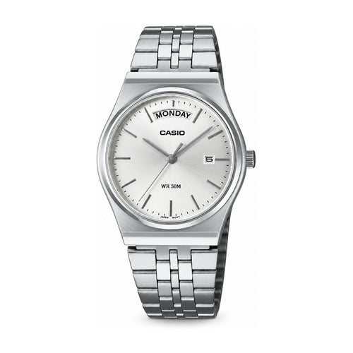 Casio Day-Date — Argent acier