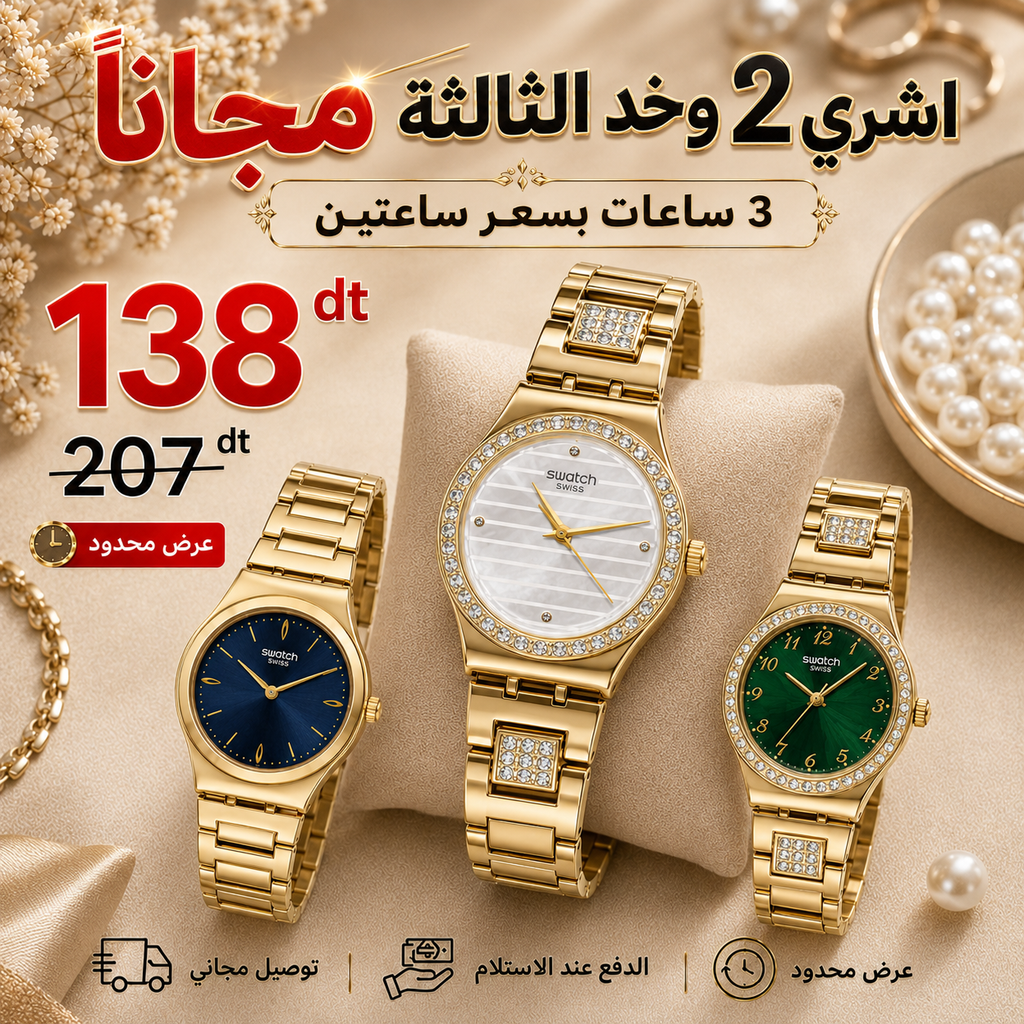 Pack 2 montre + 1 montre gratuite Swatch